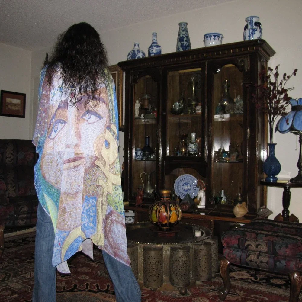 NWT Sheer Wrap, Tunisian Mosaic by Noora Elkoussy for Shop Vida SIZE-REGULAR - Picture 6 of 8